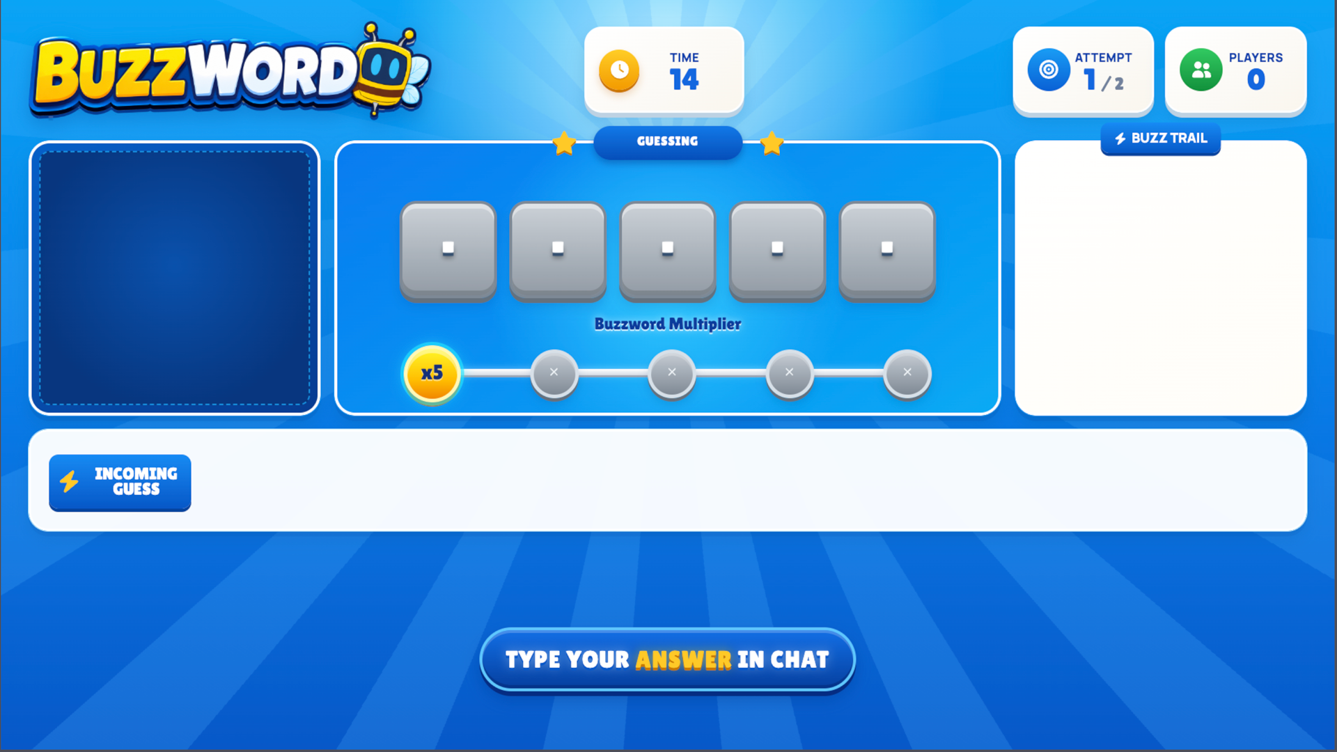 Buzzword blank-area broadcast layout